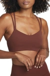 Nike Women's Zenvy Strappy Light-support Padded Sports Bra In Dark Pony/ Sail