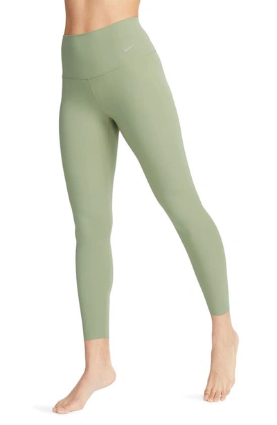 Nike Women's Zenvy Gentle-support High-waisted 7/8 Leggings (plus Size) In Oil Green/ Black