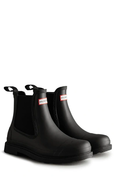 Hunter Commando Waterproof Chelsea Boot In Black