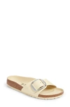 Birkenstock Madrid Big Buckle Slide Sandal In High Shine Butter