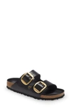 Birkenstock Arizona Big Buckle Nubuck Sandals In Black