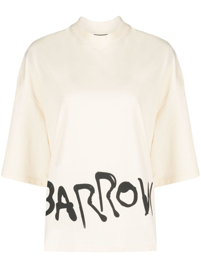 Barrow Teddy Bear-print Cotton T-shirt In 中間色