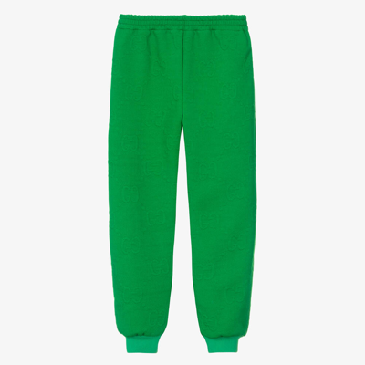 Gucci Kids' Logo-patch Gg-embossed Track Pants In Green