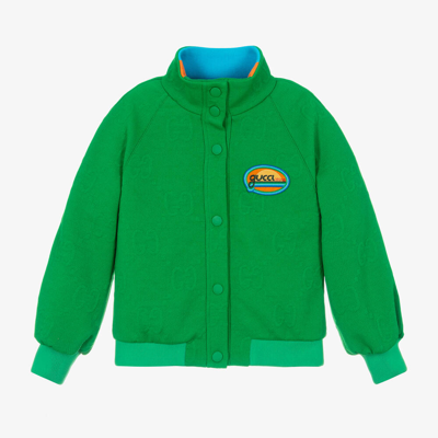 Gucci Kids' Girls Green Jacquard Jacket