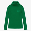 GUCCI GREEN RIBBED WOOL ROLL NECK SWEATER