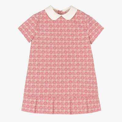 Gucci Babies' Girls Pink Logo Jacquard Dress