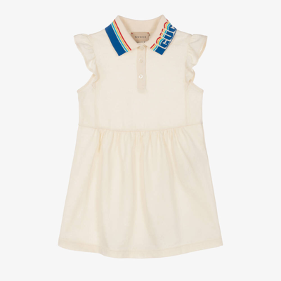 Gucci Kids' Girls Ivory Cotton Logo Jacquard Dress