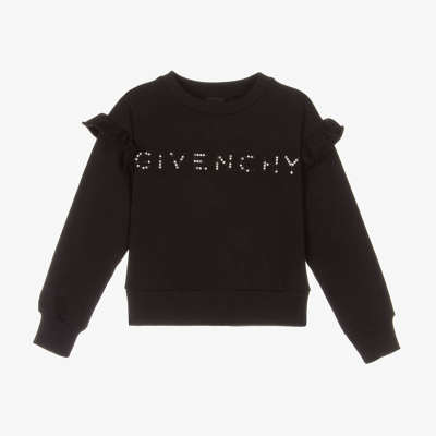 Givenchy Teen Girls Black Swarovski Logo Sweatshirt