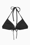 Cos Underwired Triangle Bikini Top In Black