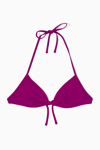 Cos Underwired Triangle Bikini Top In Purple