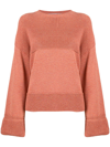 OFF-WHITE COLOUR-BLOCK RIBBED-KNIT JUMPER