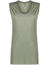 Rick Owens Sleeveless V-neck Tank Top In Green