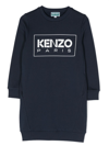 KENZO LOGO-PRINT COTTON SWEATSHIRT DRESS