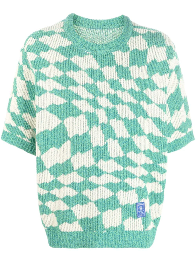 Ader Error Green & White Wave Sweater In 中性色
