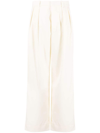 Wardrobe.nyc Low-rise Wide-leg Wool Pants In 中性色
