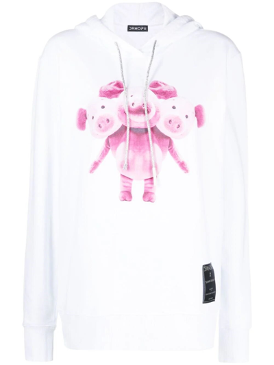 Drhope Graphic-print Cotton Hoodie In White