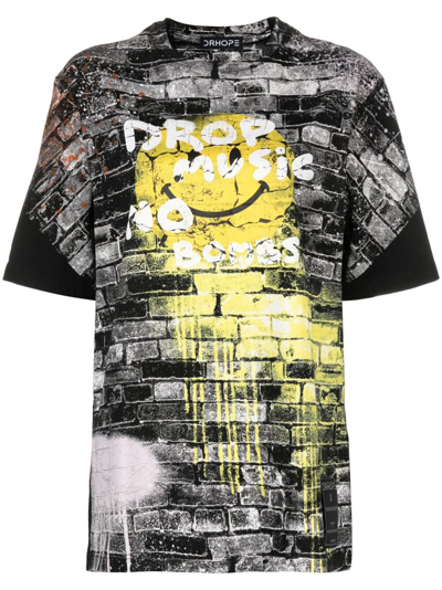 Drhope Graphic-print Cotton T-shirt In Black  
