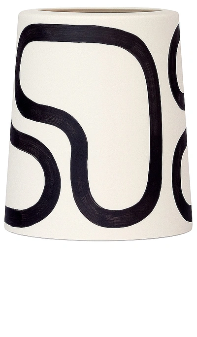 Franca Nyc Short Pillar Vase In Black,white
