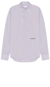 Helmut Lang Classic Cotton Regular Fit Button Down Shirt In Purple