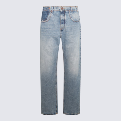 Balmain Light Blue Cotton Jeans