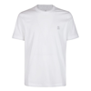 Brunello Cucinelli White And Grey Cotton T-shirt In White