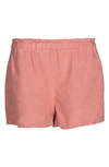 Bed Threads Linen Shorts In Pink Clay