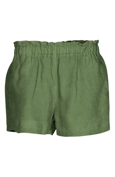 Bed Threads Linen Shorts In Olive