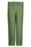 Bed Threads Linen Lounge Pants In Olive