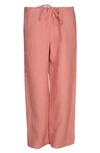 Bed Threads Linen Lounge Pants In Pink Clay