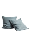 Bed Threads Set Of 2 French Linen Euro Pillowcases In Mineral