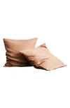 Bed Threads Set Of 2 French Linen Euro Pillowcases In Terracotta