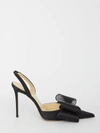 Mach&mach Le Cadeau Crystal Bow Slingback Pumps In Black