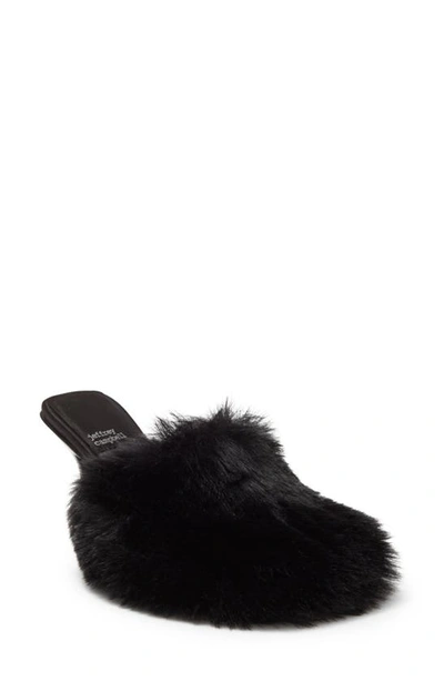 Jeffrey Campbell Binx Faux Fur Sandal In Black Combo