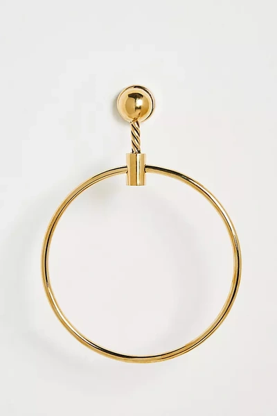 Anthropologie Maude Brass Towel Ring In Brown