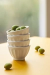 Anthropologie The Latte Stoneware Nut Bowls, Set Of 4: Amelie Edition In Beige