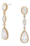 Nadri Cubic Zirconia Teardrop Earrings In Gold