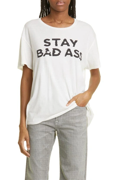 R13 Stay Badass Cotton & Cashmere Graphic T-shirt In Grey