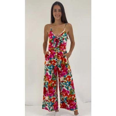 Rosa Fashion Franceska Flower Jumpsuit In Pink