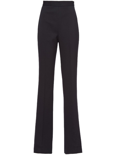 Miu Miu Tailored Flared Trousers In Black