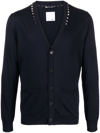 VALENTINO ROCKSTUD-EMBELLISHED WOOL CARDIGAN