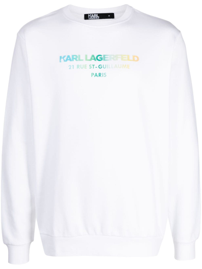 Karl Lagerfeld Logo-print Cotton Sweatshirt In White