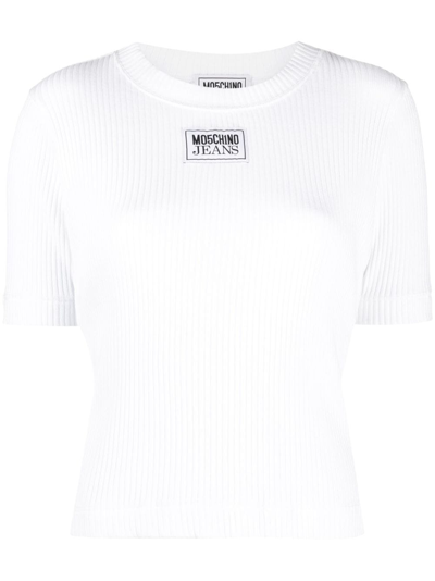 Moschino Logo-patch Knitted Top In White