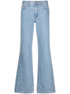 Apc Cropped Faded High-rise Straight-leg Jeans In Blue