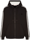 Valentino Vlogo Signature Patch Zip-up Hoodie In Black