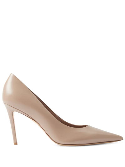Burberry 85mm Leather Pointed-toe Pumps In Neutrals