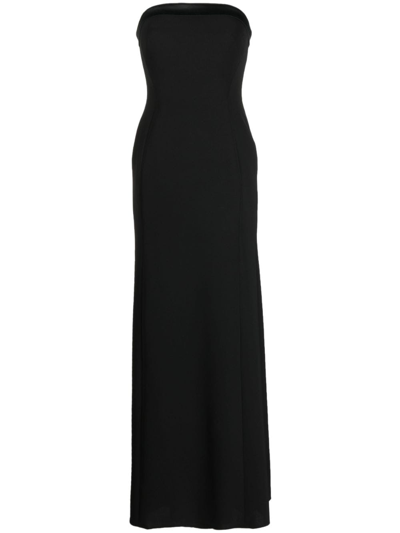 Jenny Packham Circe Crepe Strapless Gown In Black