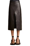 Khaite Fraser Leather Skirt In Black
