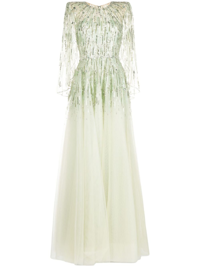 Jenny Packham Dolores Embellished Tulle Gown In Gentle Green