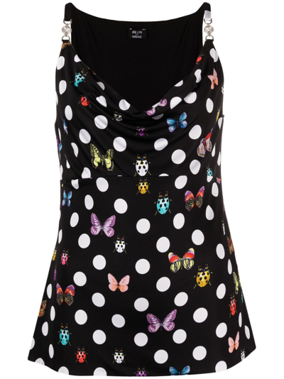 Versace X Dua Lipa Butterflies Medusa Minidress In Nero