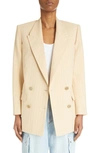 Isabel Marant Nevim Double Breasted Jacket In Light Yellow/ Pink